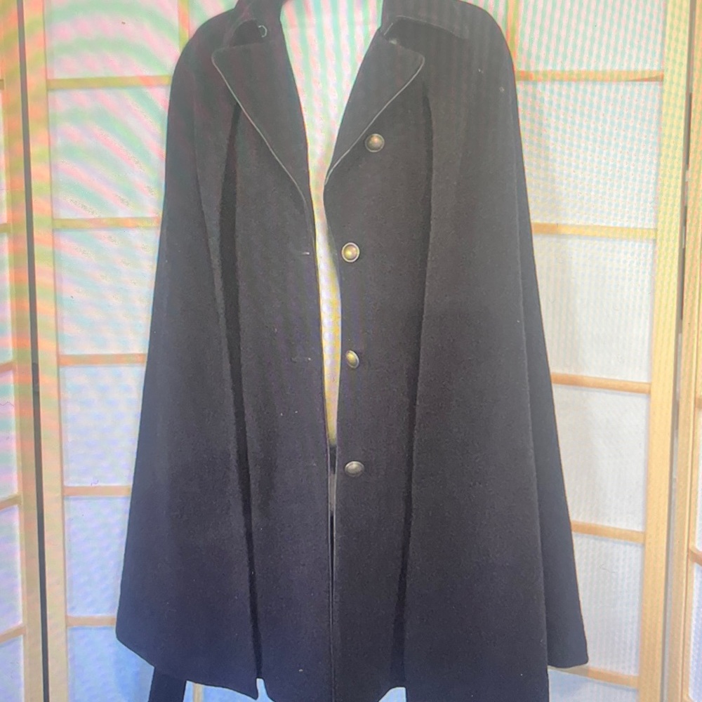 Banana Republic Black Wool Cape - Picture 8 of 12